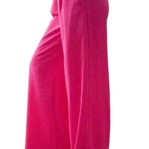 Haute Monde Hot Pink Wide Leg Casual Pleated Trousers
